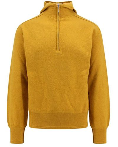 Burberry Half-zip Knitted Hoodie - Yellow