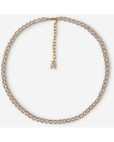 AMINA MUADDI Crystal Tennis Necklace - White