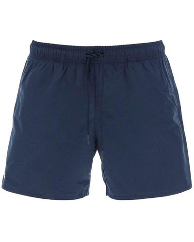 Lacoste Logo Patch Swim Shorts - Blue