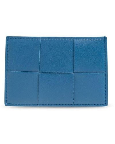 Bottega Veneta Leather Card Holder - Blue