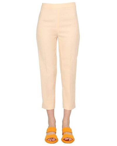 Boutique Moschino Straight Leg Cropped Pants - Natural