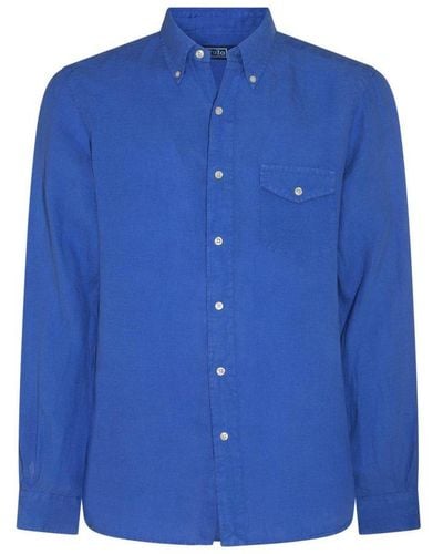 Polo Ralph Lauren Long-sleeved Buttoned Shirt - Blue