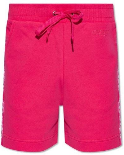 Moschino Shorts With Logo, - Pink