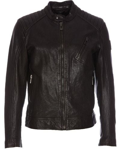 Belstaff V Racer Zipped Leather Jacket - Black