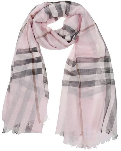 Burberry Checked Frayed Edge Scarf - Multicolor
