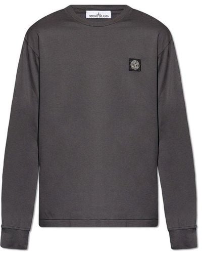 Stone Island T-Shirt With Long Sleeves - Gray