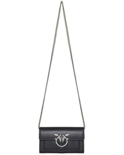 Pinko Love Mini Icon Chain Crossbody Bag - White