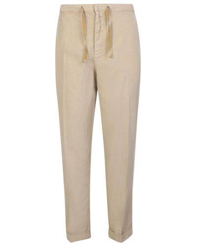 Officine Generale Tapered-leg Drawstring Trousers - Natural