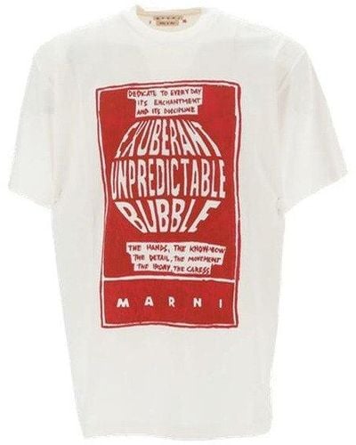 Marni Graphic Printed Crewneck T-shirt - White