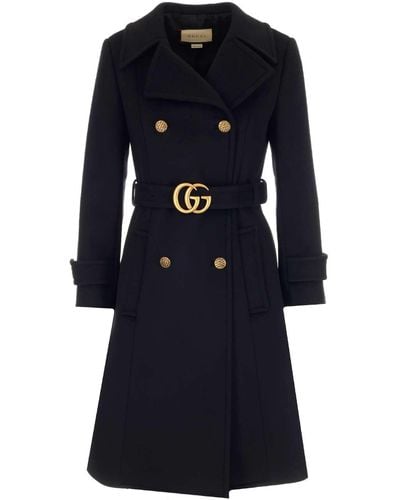 Gucci Double G Belted Coat - Black