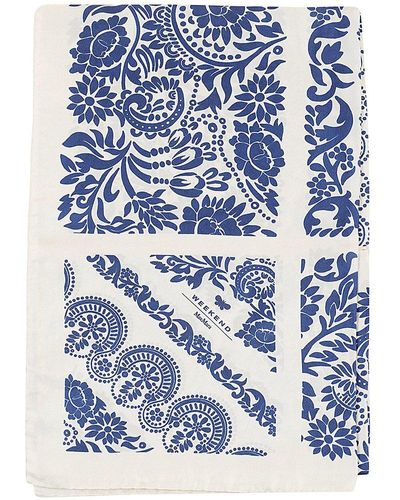 Weekend by Maxmara All-over Patterned Twill Scarf - Blue