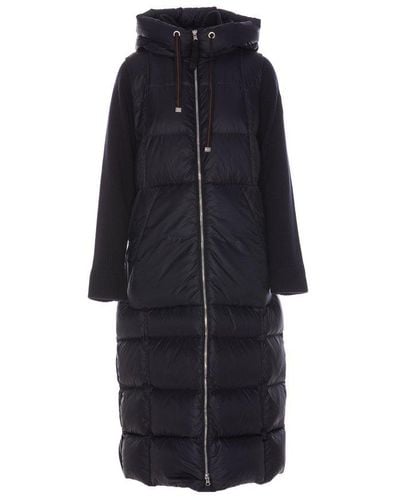 Parajumpers Hooded Quilted Drawstring Down Coat - Blue
