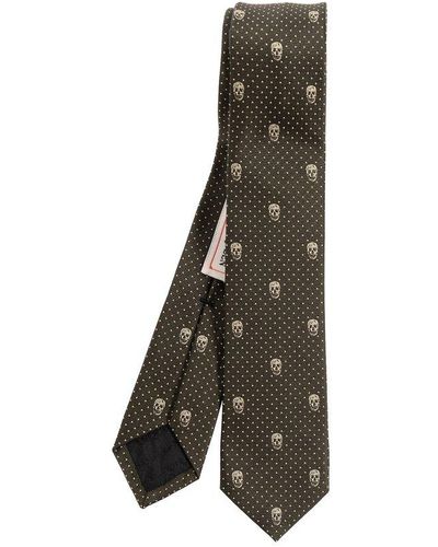 Alexander McQueen Silk Tie - White