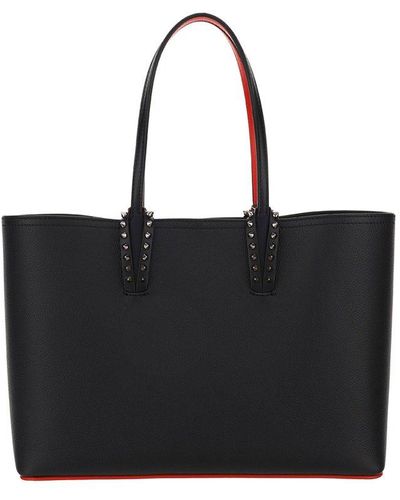 Christian Louboutin Cabata Small Stud-embellished Leather Tote Bag - Black