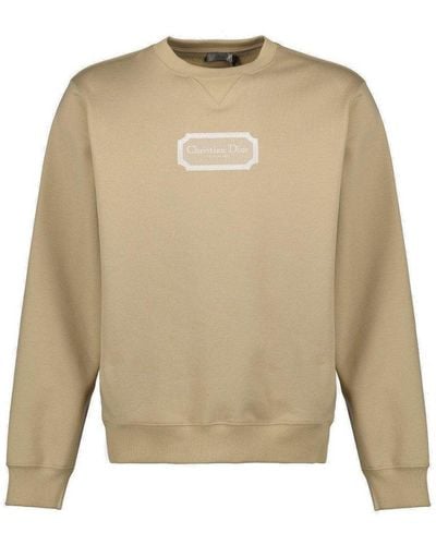 Dior Logo Patch Round-neck Sweater - Natural