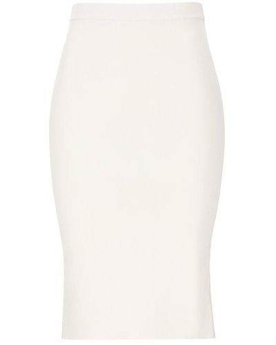 Saint Laurent High-waisted Pencil Midi Skirt - White