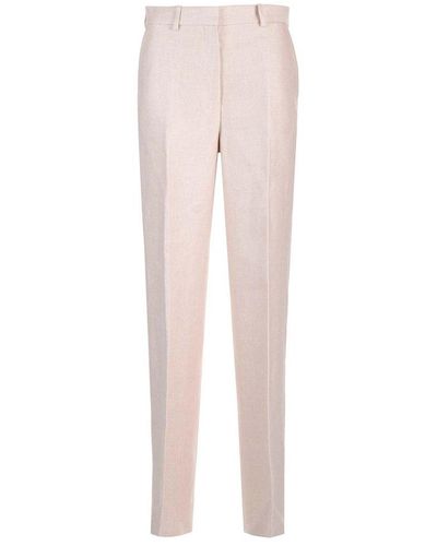 Theory Pleated Straight-leg Trousers - Pink