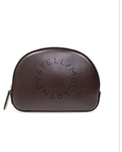 Stella McCartney Logo Perforated Zip-up Beauty Case - Brown