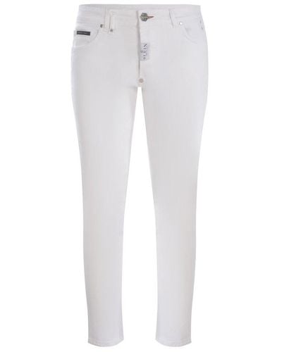Philipp Plein Logo Patch Skinny Jeans - White