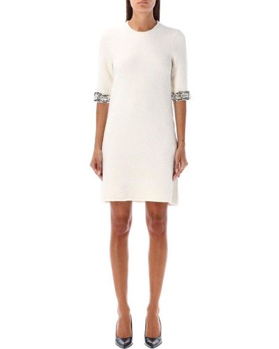 Lanvin Mini Dress With Pocker Embroidery - White