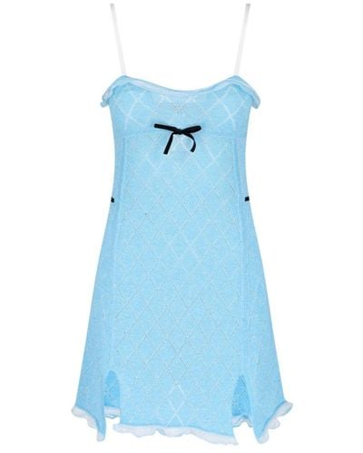 Cormio Bora Bow Detailed Mini Dress - Blue