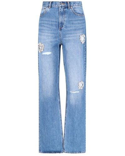 Area Crystal Detail Jeans - Blue