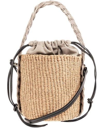 Chloé Woody Braided Bucket Bag - Natural