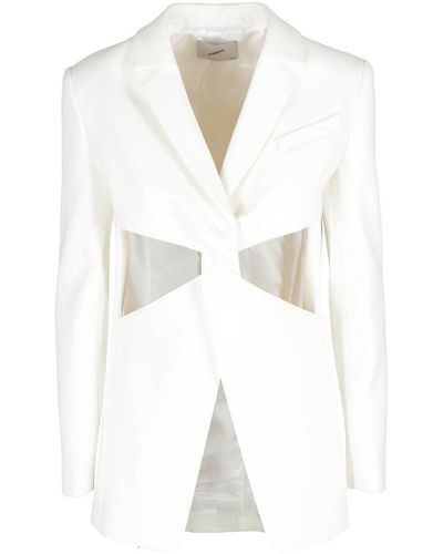 Coperni Twisted Cut-out Tailored Jacket - White
