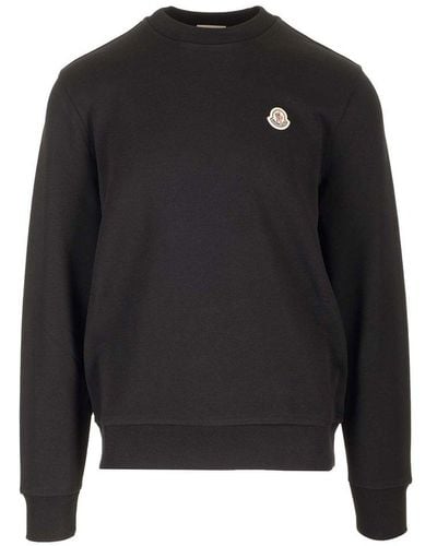 Moncler Black Sweatshirt With Logo Patch