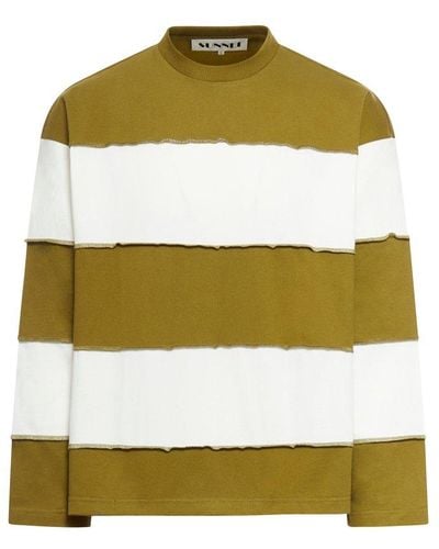Sunnei Panelled Crewneck Sweatshirt - Green