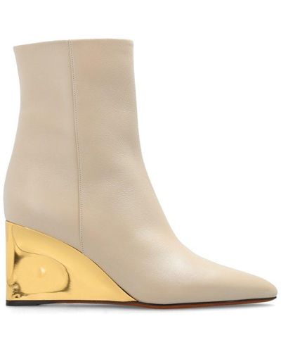 Chloé Rebecca Wedge Ankle Boots - Natural