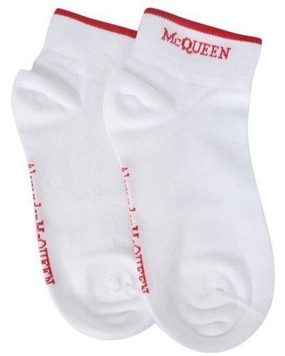 Alexander McQueen Socks With Logo Detail - White