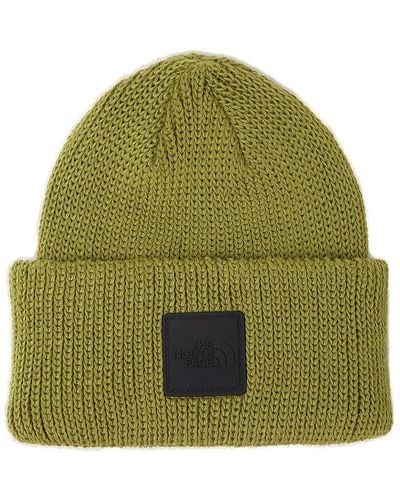 The North Face Logo Patch Knitted Beanie - Green