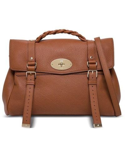 Mulberry Alexa Heavy Grain Leather Oversize Handbag - Brown