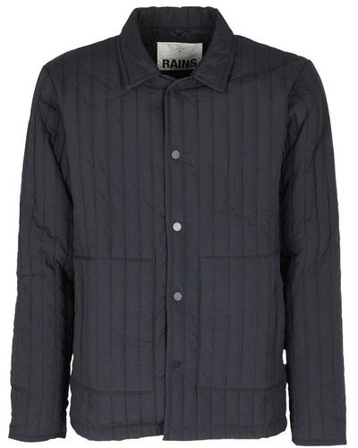 Rains Long Sleeved Buttoned Shirt Jacket - Black