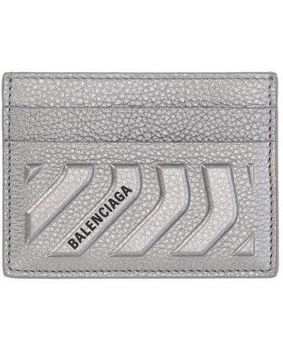 Balenciaga Logo Printed Card Holder - Metallic