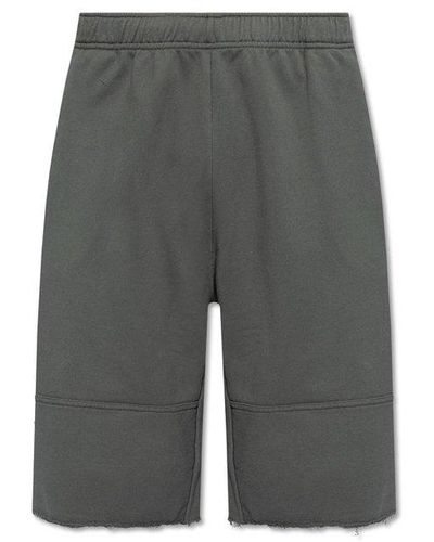 MM6 by Maison Martin Margiela Raw-cut Knee-length Bermuda Shorts - Gray