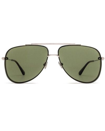 Tom Ford Leon Pilot-frame Sunglasses - Green