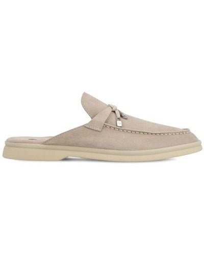 Loro Piana Babouche Charms Slip-on Flat Shoes - Natural