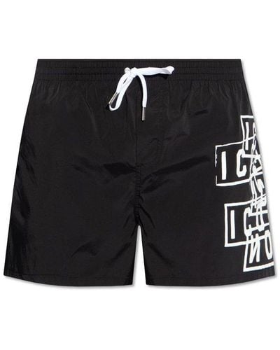 DSquared² Swimming Shorts With Logo - Black