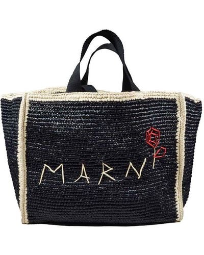 Marni Logo-detailed Top Handle Bag - Black