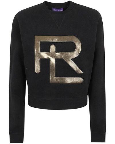 Ralph Lauren Collection Logo Detailed Crewneck Sweatshirt - Black