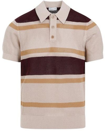 Dries Van Noten Open Knitted Polo Shirt - Brown
