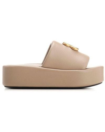 Balenciaga Rise Platform Sandals - Natural