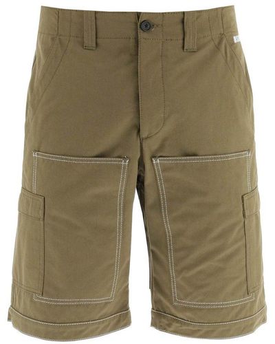 MSGM Double-topstitching Cargo Shorts - Green