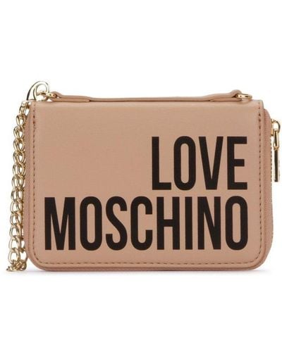 Love Moschino Logo-printed Zipped Wallet - Brown