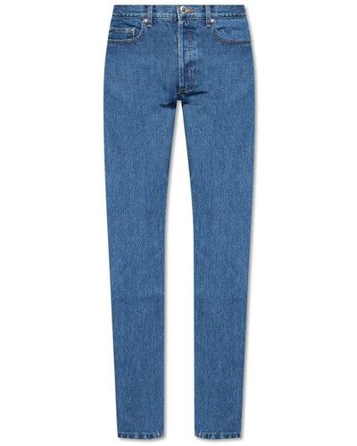 A.P.C. Mid-waisted Straight-leg Jeans - Blue