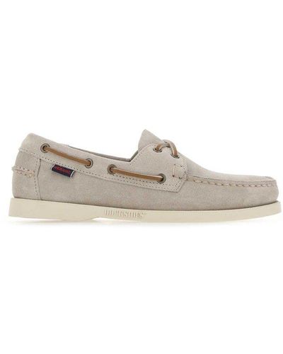 Sebago Round Toe Lace-up Boat Shoes - Natural