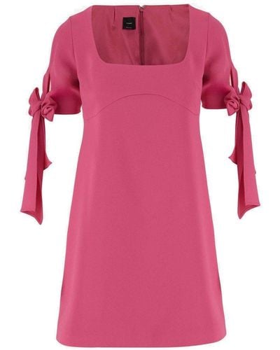 Pinko Stretch Jersey Dress With Bows - Pink