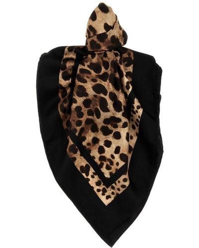 Dolce & Gabbana 'Leopard' Scarf - Black